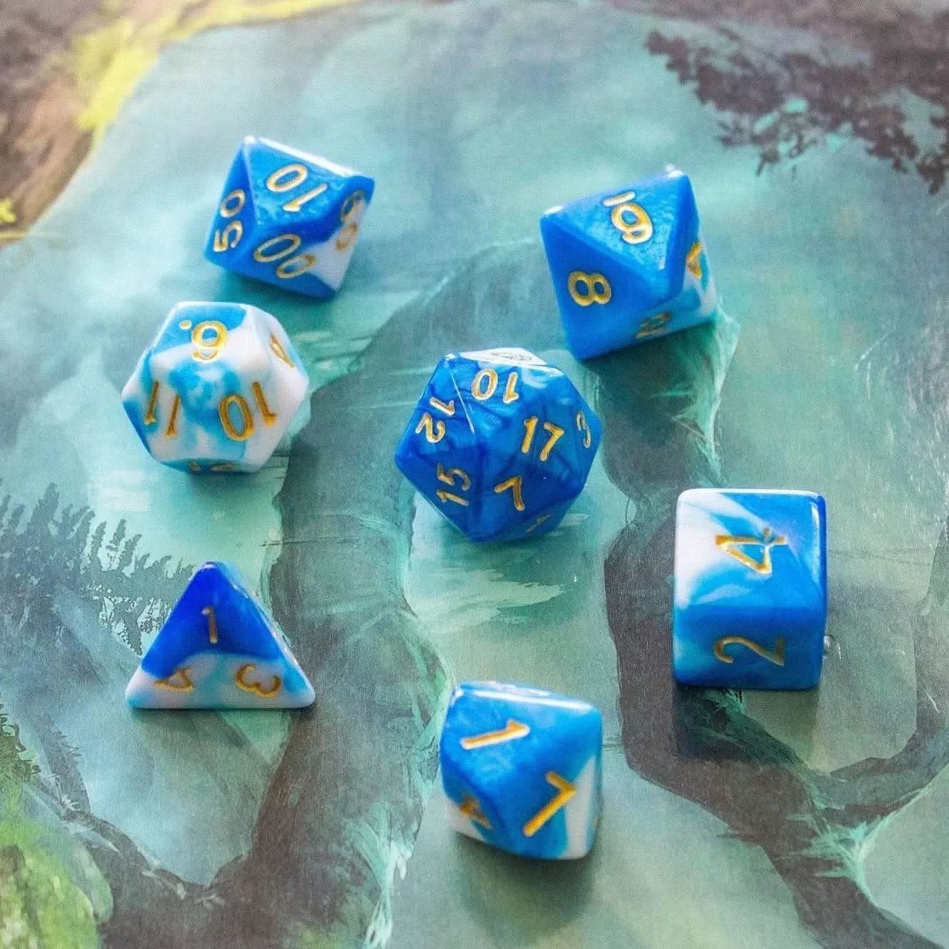 Two Tone Sky Blue Dice Set