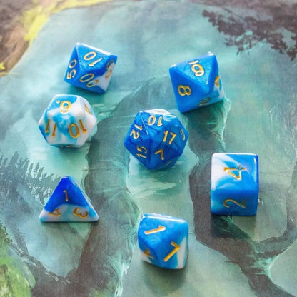Two Tone Sky Blue Dice Set
