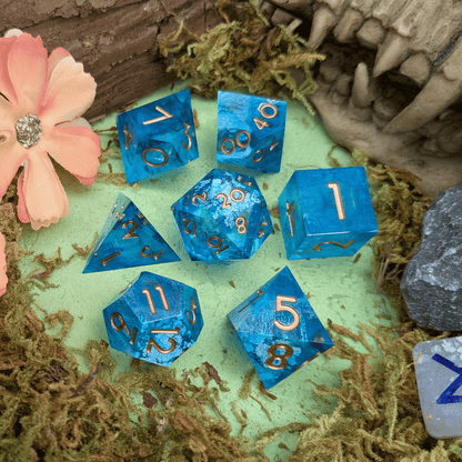 Foil Blue Sharp Dice Set