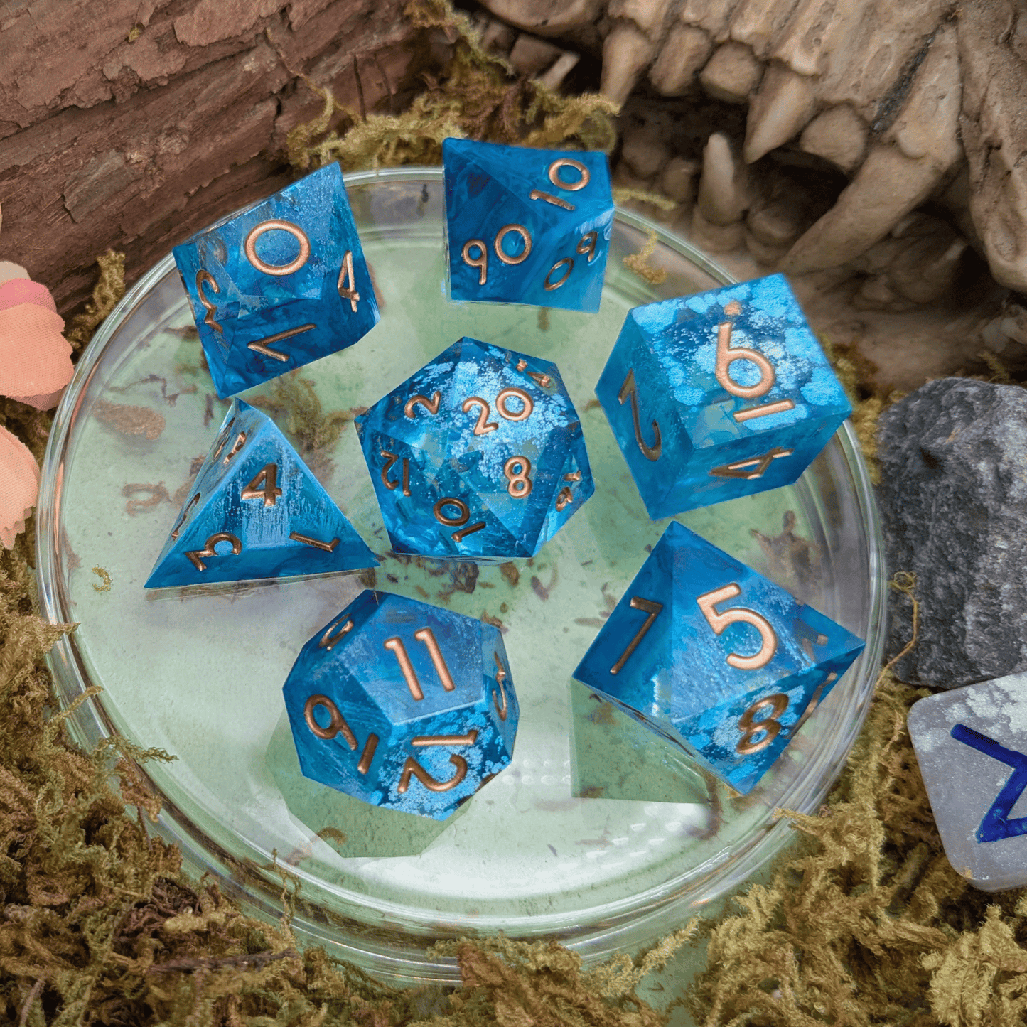 Foil Blue Sharp Dice Set