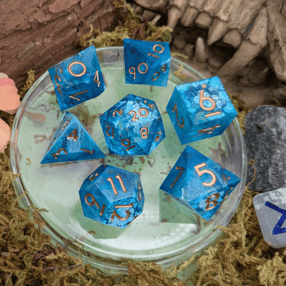 Foil Blue Sharp Dice Set