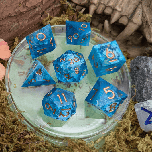 Foil Blue Sharp Dice Set