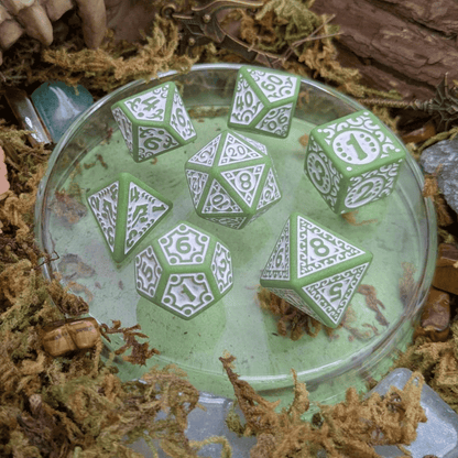 Ornate Matcha Dice Set