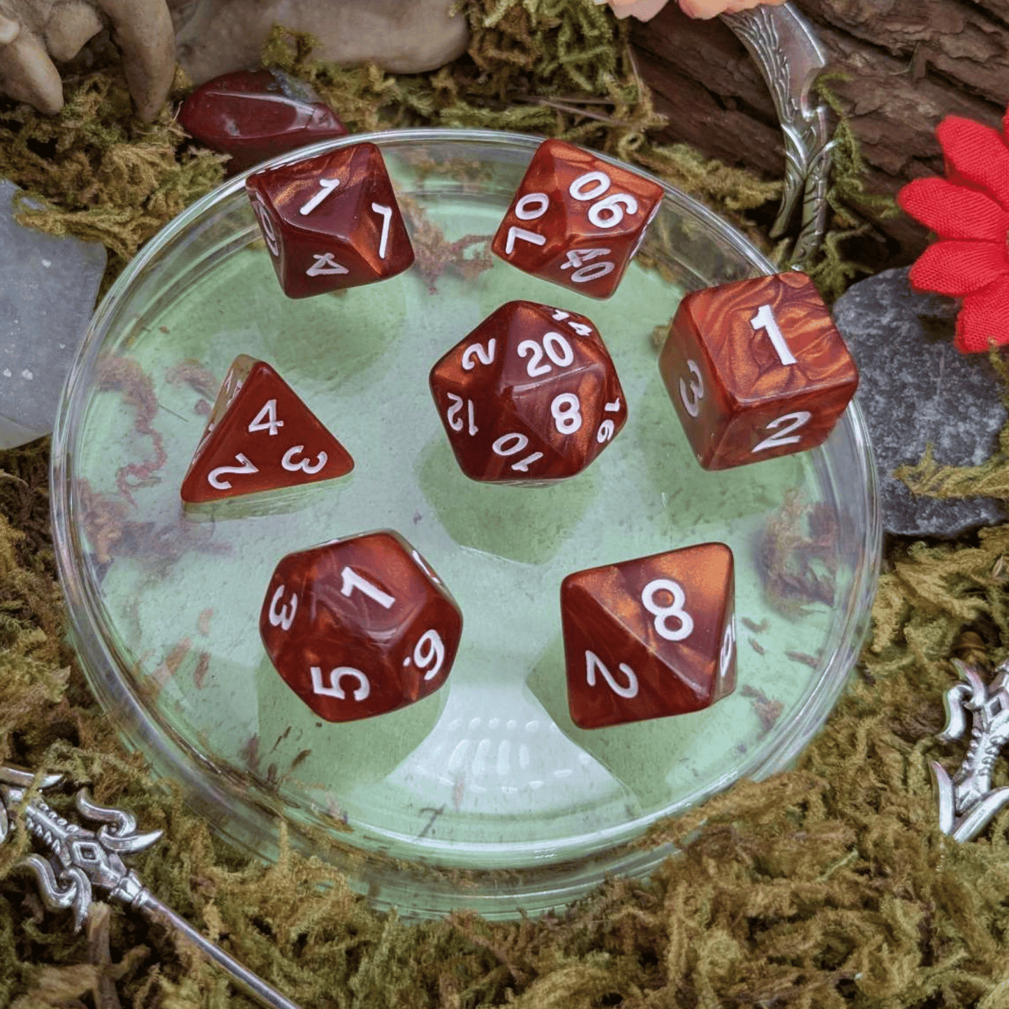 Brown Pearl Dice Set