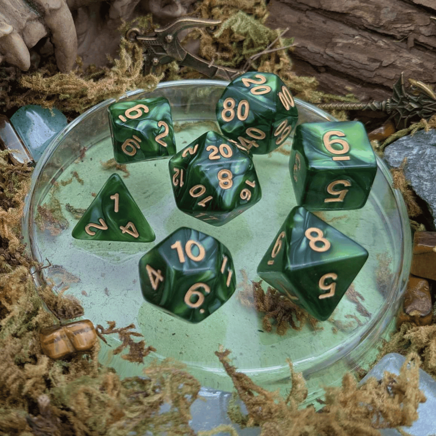 Pearl Jade Green  Dice Set