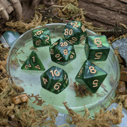 Pearl Jade Green  Dice Set