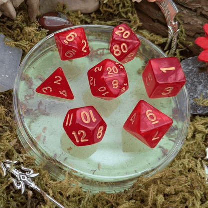 Red Pearl Dice Set