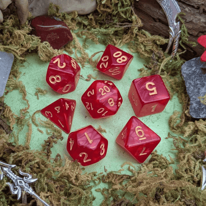 Red Pearl Dice Set