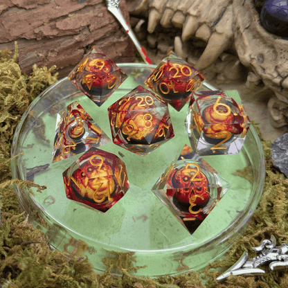 Skull Flame Liquid Core Dice Set