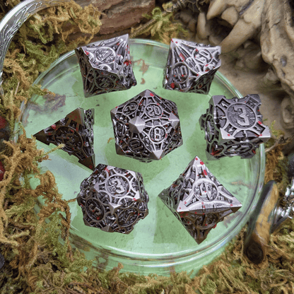Point Splatter Metal Core Dice Set