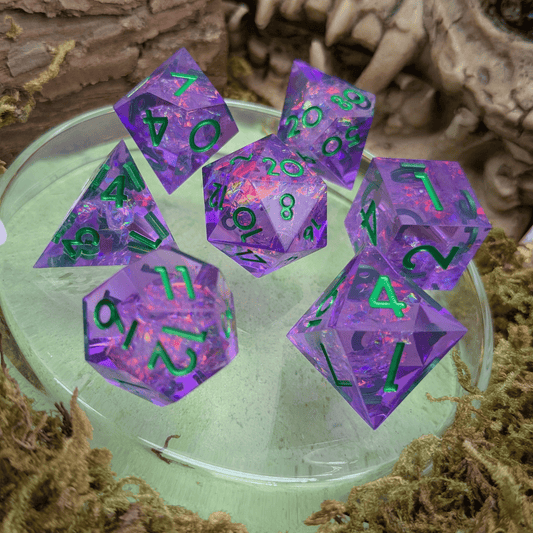 Bright Purple Sharp Dice Set