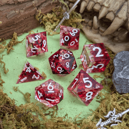 Foil Red and Black Sharp Dice Set