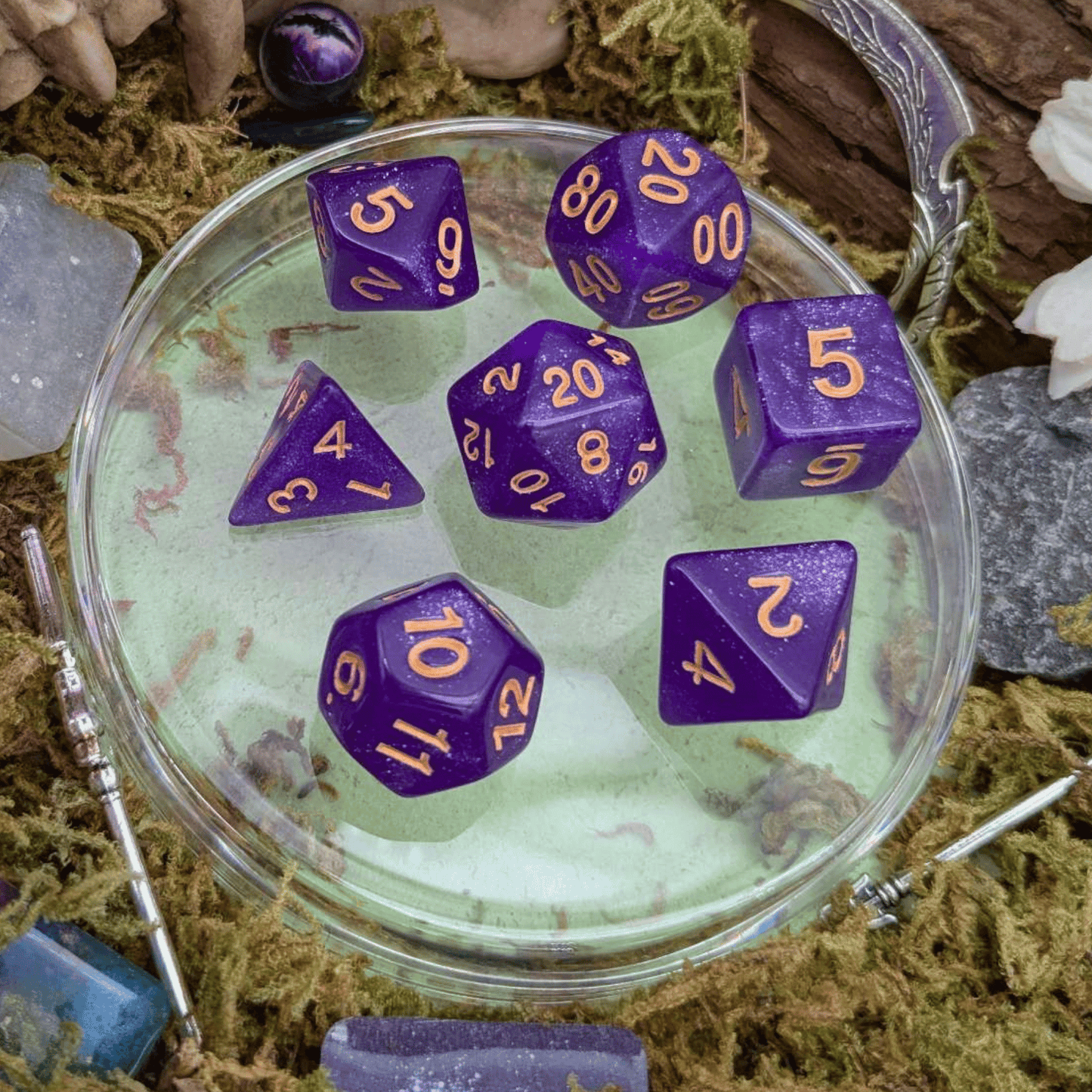 Magenta Shimmer Dice Set