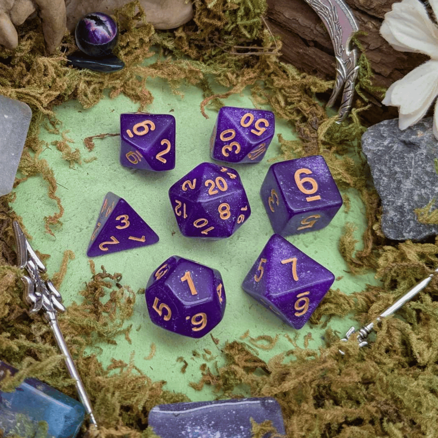 Magenta Shimmer Dice Set