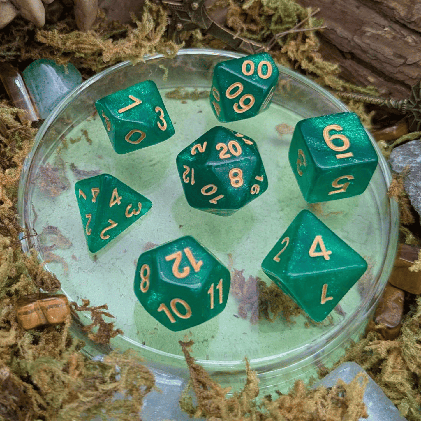 Shimmer Shamrock Dice Set