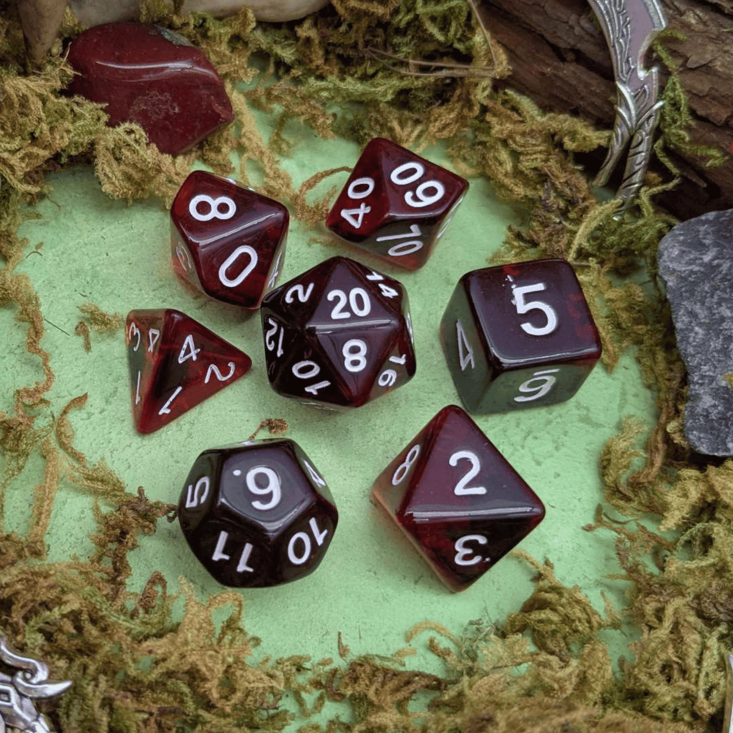 Red Smoke Dice Set