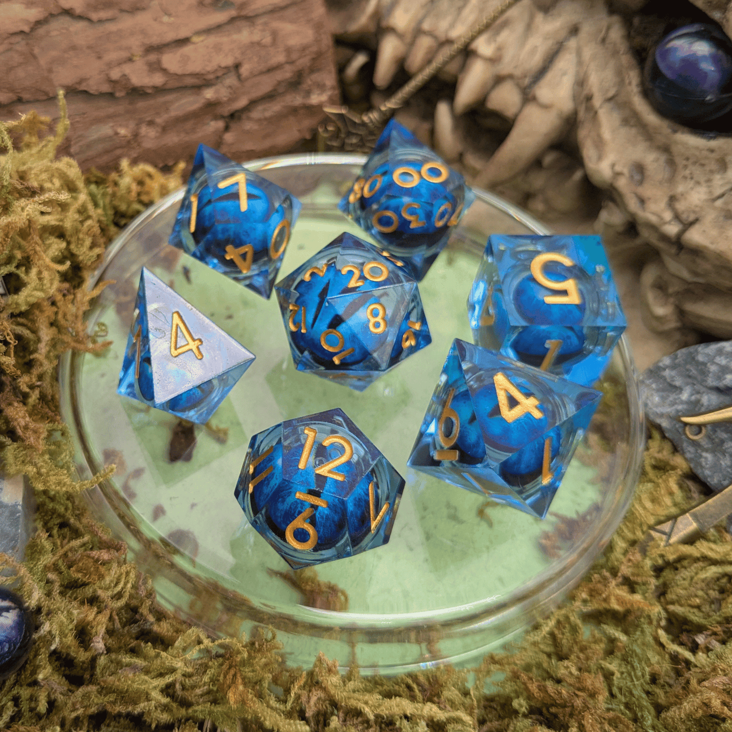 Liquid Core Blue Snake Eye Dice