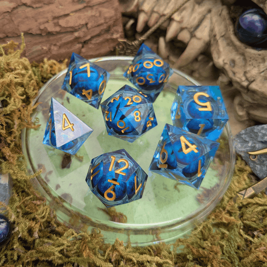 Liquid Core Blue Snake Eye Dice