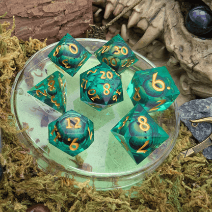 Liquid Core Green Snake Eye Dice