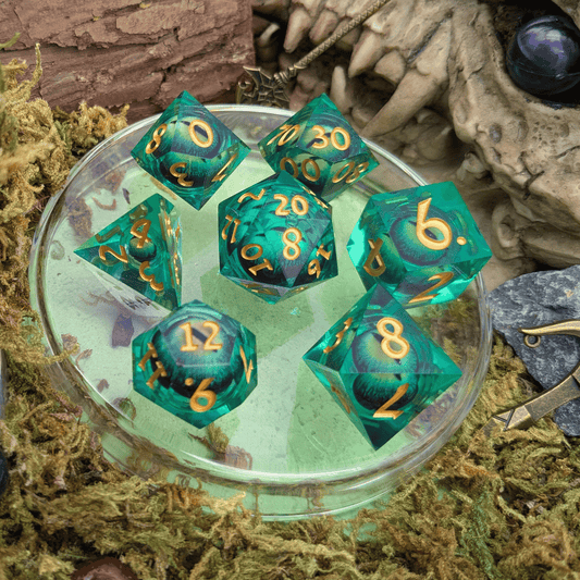 Liquid Core Green Snake Eye Dice