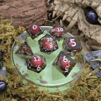 Snake Eye Red Liquid Core Dice Set