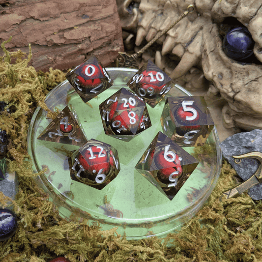 Snake Eye Red Liquid Core Dice Set