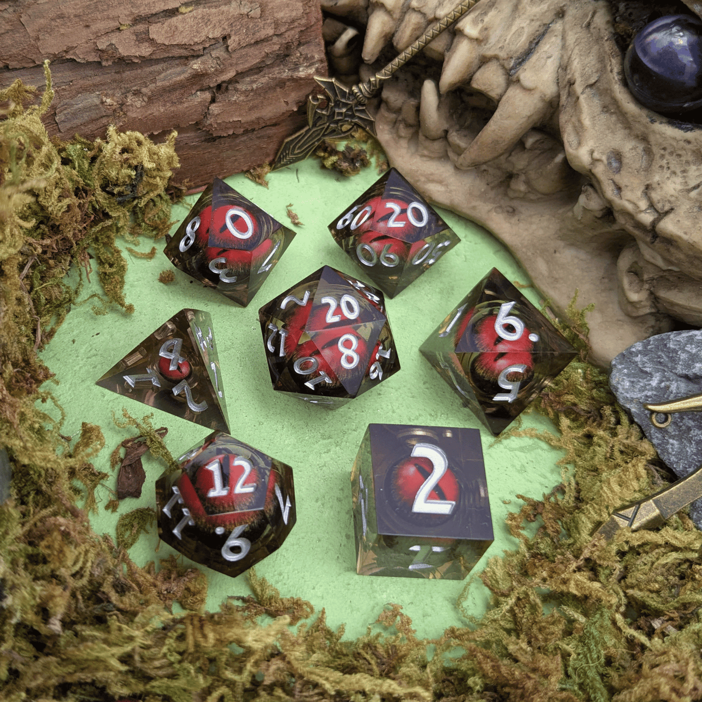 Snake Eye Red Liquid Core Dice Set