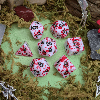 Red Splatter Dice Set