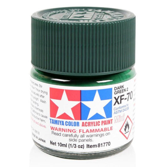 Tamiya Acrylic Paint Mini XF-70 Dark Green 2 (IJN)