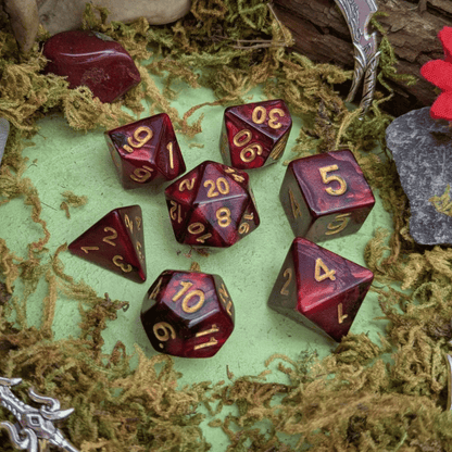 Two Tone Black Red Dice Set