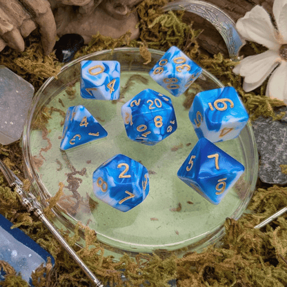 Two Tone Sky Blue Dice Set