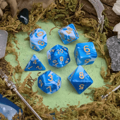 Two Tone Sky Blue Dice Set
