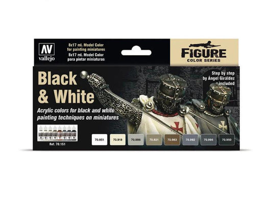 Vallejo Model Color Set - Black and White