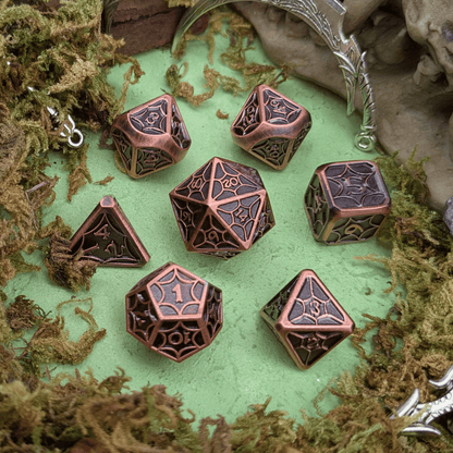 Web Copper Metal Core Dice Set